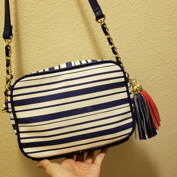Betsey Johnson Red, White & Blue Stripe Crossbody - Picture 2 of 6